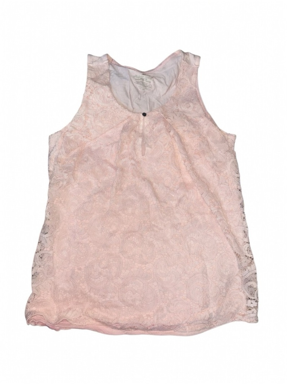New York & Company Light Pink Lace Tank Top